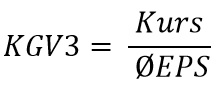 KGV3 = Kurs : Durchschnitts-EPS