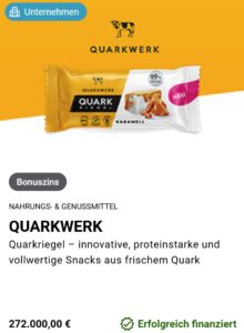 Screenshot von OneCrowd, Anzeige von Quarkwerk