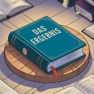 Buch mit der Aufschrift: Das Ergebnis